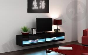 TV szekrény/asztal New 180 Ziggy (fekete + fényes fekete). 1070589