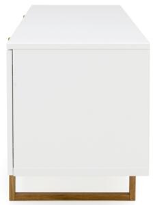Matt fehér lakkozott fa TV asztal Tenzo Birka 177 x 43 cm
