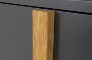 Matt antracitszürke lakkozott fa komód Tenzo Birka 177 x 43 cm