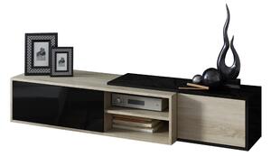 TV asztal Sitar (természetes fa + fekete). 1048100