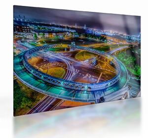 Kép - éjszakai panoráma (üvegen) (70x50 cm)