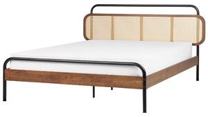 Ágy Rattan BOUSSICOURT 180 x 200 cm Sötétbarna