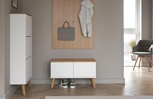 Matt fehér lakkozott falra szerelhető cipőtartó Tenzo Pont 57,5 x 24 cm