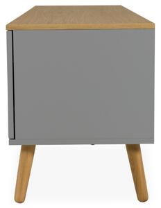 Matt szürke lakkozott TV-asztal Tenzo Pont 192 x 43 cm