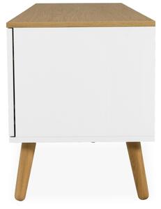 Matt fehér lakkozott TV-asztal Tenzo Pont 192 x 43 cm