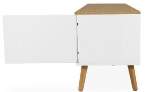 Matt fehér lakkozott TV-asztal Tenzo Pont 192 x 43 cm