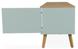 Matt szürke zöld lakkozott TV asztal Tenzo Pont 192 x 43 cm