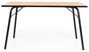Tölgyfa étkezőasztal Tenzo Flow 140 x 80 cm fém talppal
