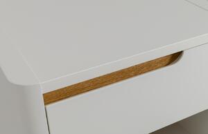Matt fehér lakkozott éjjeliszekrény Tenzo Kapcsoló 45 x 39 cm