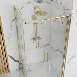 Rea Punto zuhanykabin 97.5x77.5 cm négyszögletes arany fényes/átlátszó üveg REA-K6442