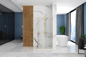 Rea Punto zuhanykabin 97.5x77.5 cm négyszögletes arany fényes/átlátszó üveg REA-K6442