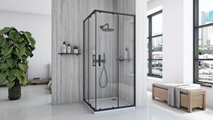 Rea City zuhanykabin 77.5x77.5 cm négyzet fekete matt/átlátszó üveg REA-K6448