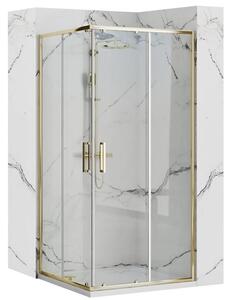 Rea Punto zuhanykabin 77.5x77.5 cm négyzet arany fényes/átlátszó üveg REA-K6441
