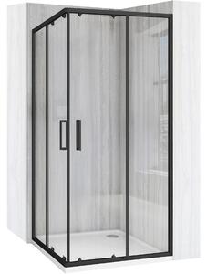 Rea City zuhanykabin 77.5x97.5 cm négyszögletes fekete matt/átlátszó üveg REA-K6449