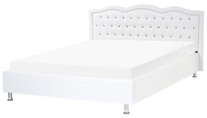 Ágy Műbőr METZ 160 x 200 cm Fehér