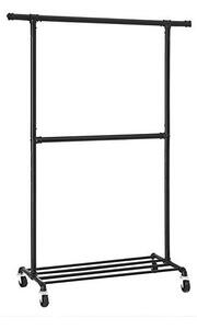 Gurulós ruhaállvány, Songmics, 110 kg, HSR62BK, fekete