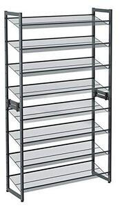 Cipőtároló szett 2 darabos, rakásolható, Songmics, 8 polcos, fém, LMR08GB, 92x30x163 cm