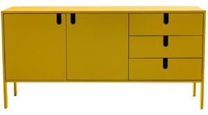 Matt mustársárga lakkozott komód Tenzo Uno 171 x 46 cm