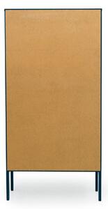 Matt petróleumkék lakkozott könyvespolc Tenzo Uno 152 x 76 cm