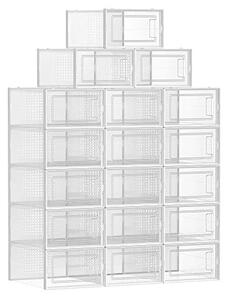 Műanyag cipőtároló, Songmics, fehér, 33.5 x 23.2 x 14.3 cm