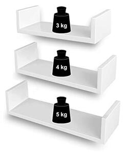 Polcos állvány szett 3 darabos, Songmics, fehér, 40x10x9 cm