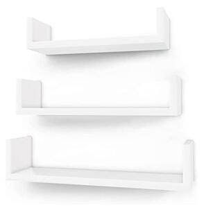 Polcos állvány szett 3 darabos, Songmics, fehér, 40x10x9 cm