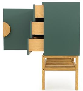 Matt zöld lakkozott komód Tenzo Lapát 176 x 43 cm