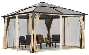 Modern kerti pavilon Santiago Premium 4x4m Garden Point bézs színben