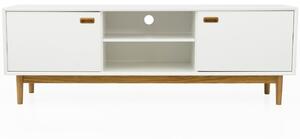 Fehérre lakkozott TV-asztal Tenzo Svea 170 x 44 cm