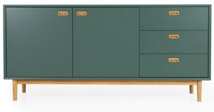 Zöldre lakkozott komód Tenzo Svea 170 x 44 cm
