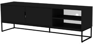 Matt fekete lakkozott TV-asztal Tenzo Lipp 176,5 x 43 cm