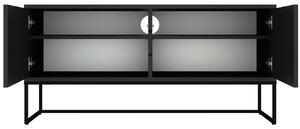 Matt fekete lakkozott TV-asztal Tenzo Lipp 118,5 x 43 cm