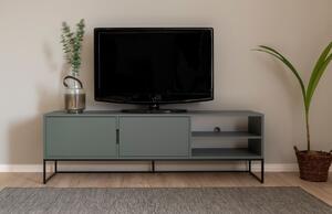 Matt zöld lakkozott TV-asztal Tenzo Lipp 176,5 x 43 cm