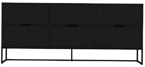 Matt fekete lakkozott komód Tenzo Lipp 176,5 x 43 cm