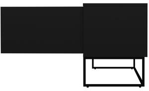 Matt fekete lakkozott TV-asztal Tenzo Lipp 118,5 x 43 cm