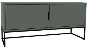 Matt zöld lakkozott TV-asztal Tenzo Lipp 118,5 x 43 cm