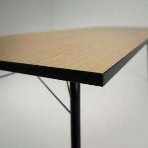 Tölgyfa étkezőasztal Tenzo Flow 90 x 90 cm fém talppal