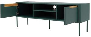 Matt zöld lakkozott TV-asztal Tenzo Kapcsoló 141,5 x 39 cm