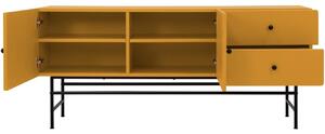 Matt mustársárga lakkozott komód Tenzo Koktél 157,8 x 41,5 cm