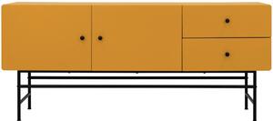 Matt mustársárga lakkozott komód Tenzo Koktél 157,8 x 41,5 cm