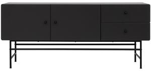 Matt fekete lakkozott komód Tenzo Koktél 157,8 x 41,5 cm