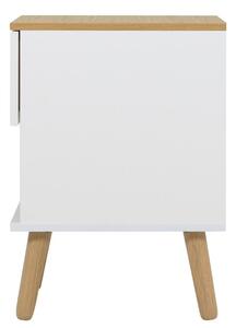 Matt fehér lakkozott éjjeliszekrény Tenzo Pont 40 x 43 cm