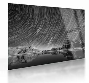 Fekete-fehér kép egy csillagos ég (üvegen) (70x50 cm)