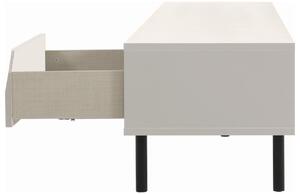 Matt fehér lakkozott TV-asztal Tenzo Sarok 176,5 x 43 cm