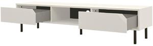 Matt fehér lakkozott TV-asztal Tenzo Sarok 176,5 x 43 cm