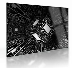 Absztrakt kockák képe (üvegen) (70x50 cm)
