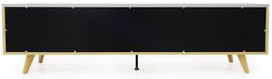 Szürke lakkozott TV asztal Tenzo Sima 210 x 45 cm fa talppal