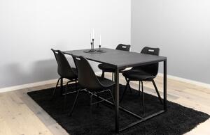 Matt fekete lakkozott étkezőasztal Tenzo Lipp 140 x 90 cm