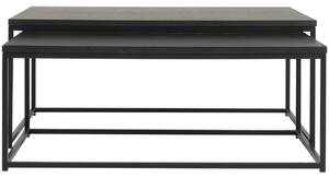 Két matt fekete dohányzóasztal készlet Tenzo Lipp 100/95 x 60/50 cm