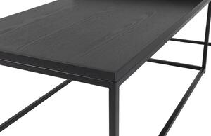 Matt fekete fa étkezőasztal Tenzo Lipp 180 x 90 cm